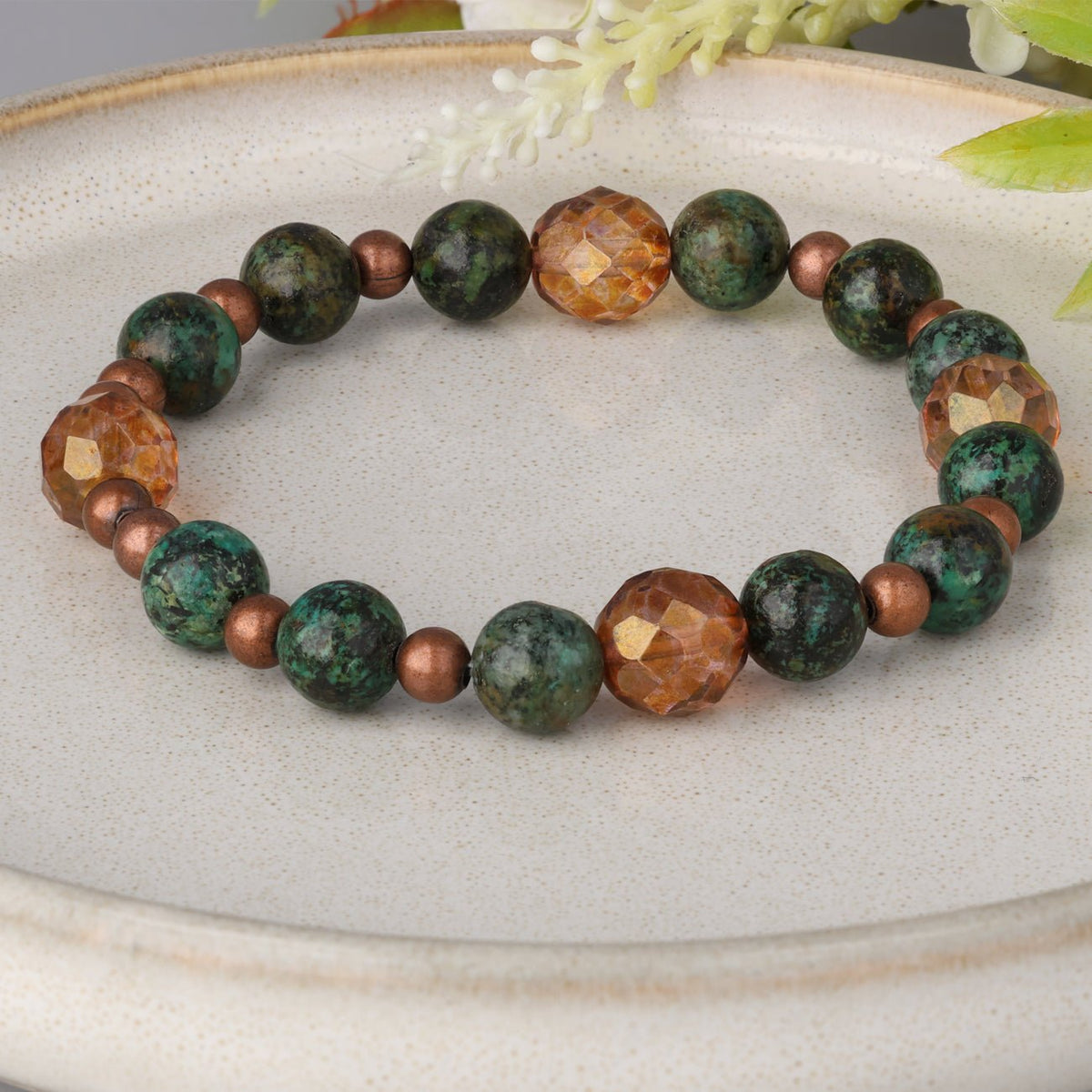 Afrikanischer Türkis Perlen · rund · 8 mm - PerlineBeads SA