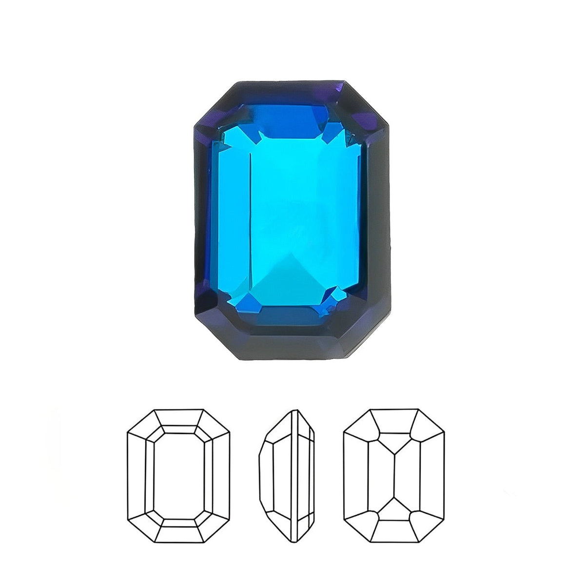 AURORA A4610 Step Cut Octagon 14x10 mm - Bermuda Blue - PerlineBeads SA