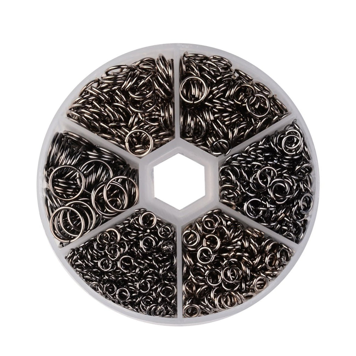 Biegeringe - Assortiert in Box – Gunmetal - PerlineBeads SA