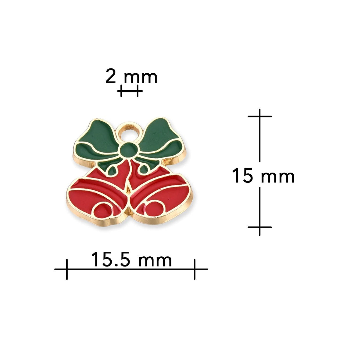 Charm / Anhänger „Weihnachtsglocken“ - PerlineBeads SA