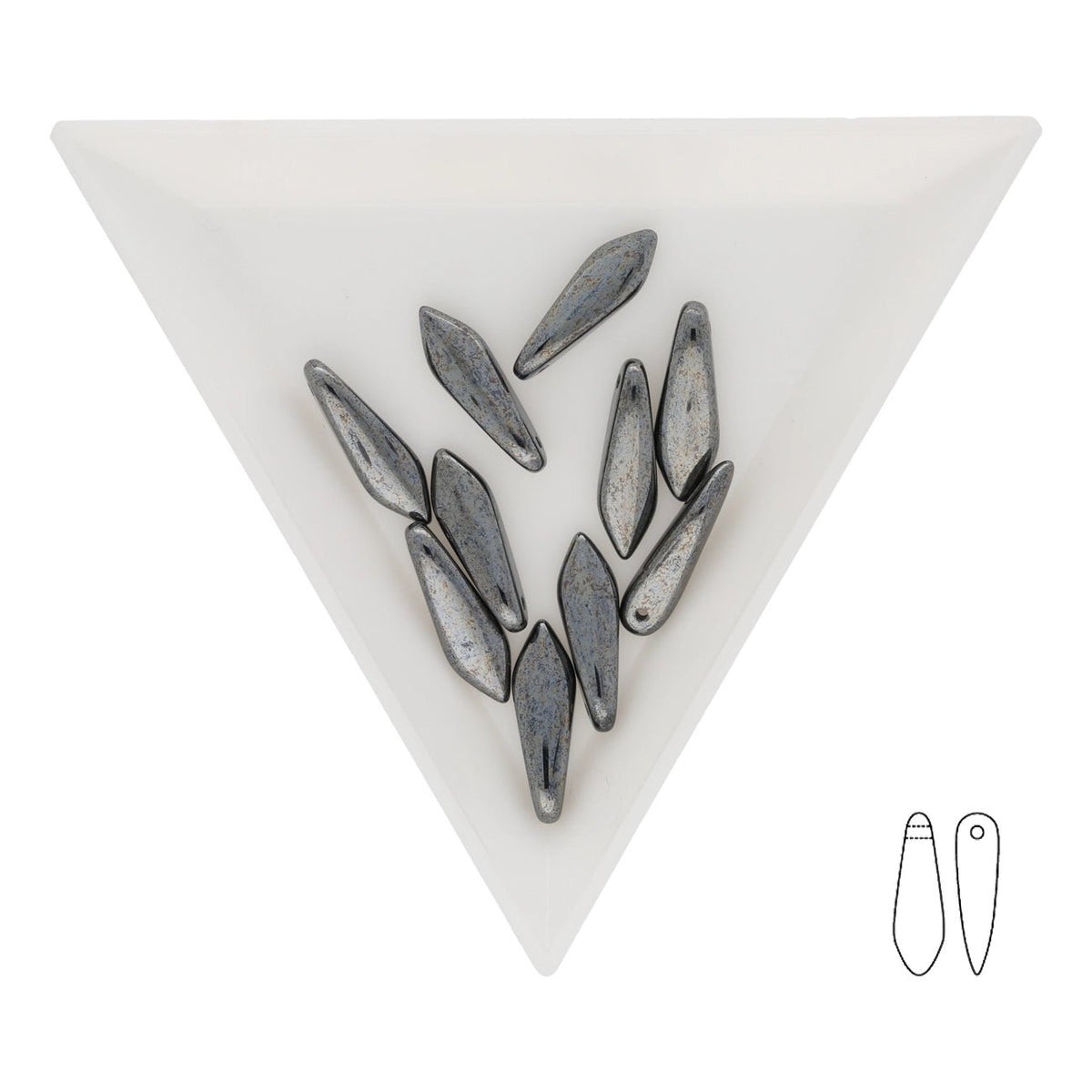 Dagger Bead 1 - Loch - Jet - PerlineBeads SA