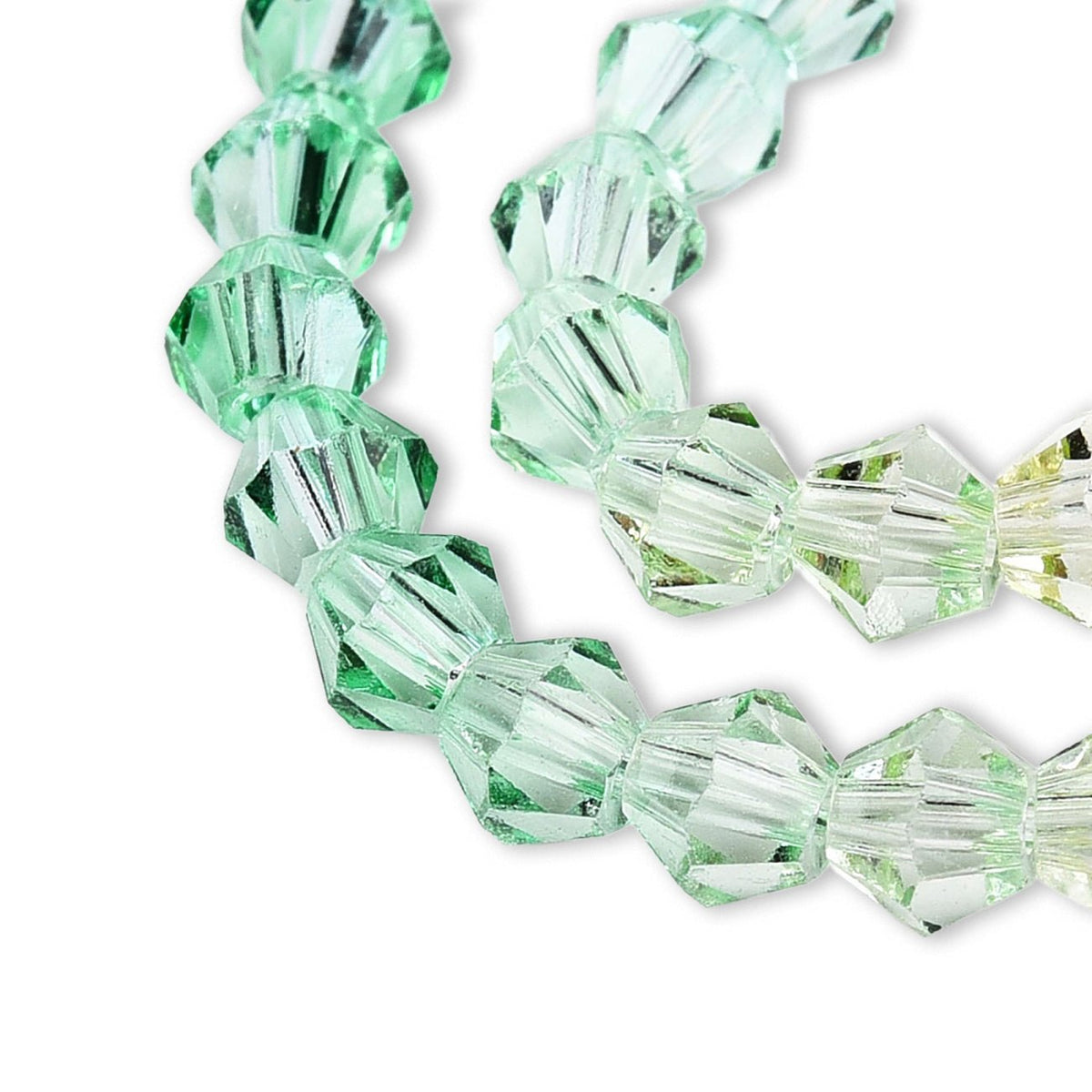Doppelkegel aus Glas ⋅ 6 mm ⋅ Fresh Spring - PerlineBeads SA