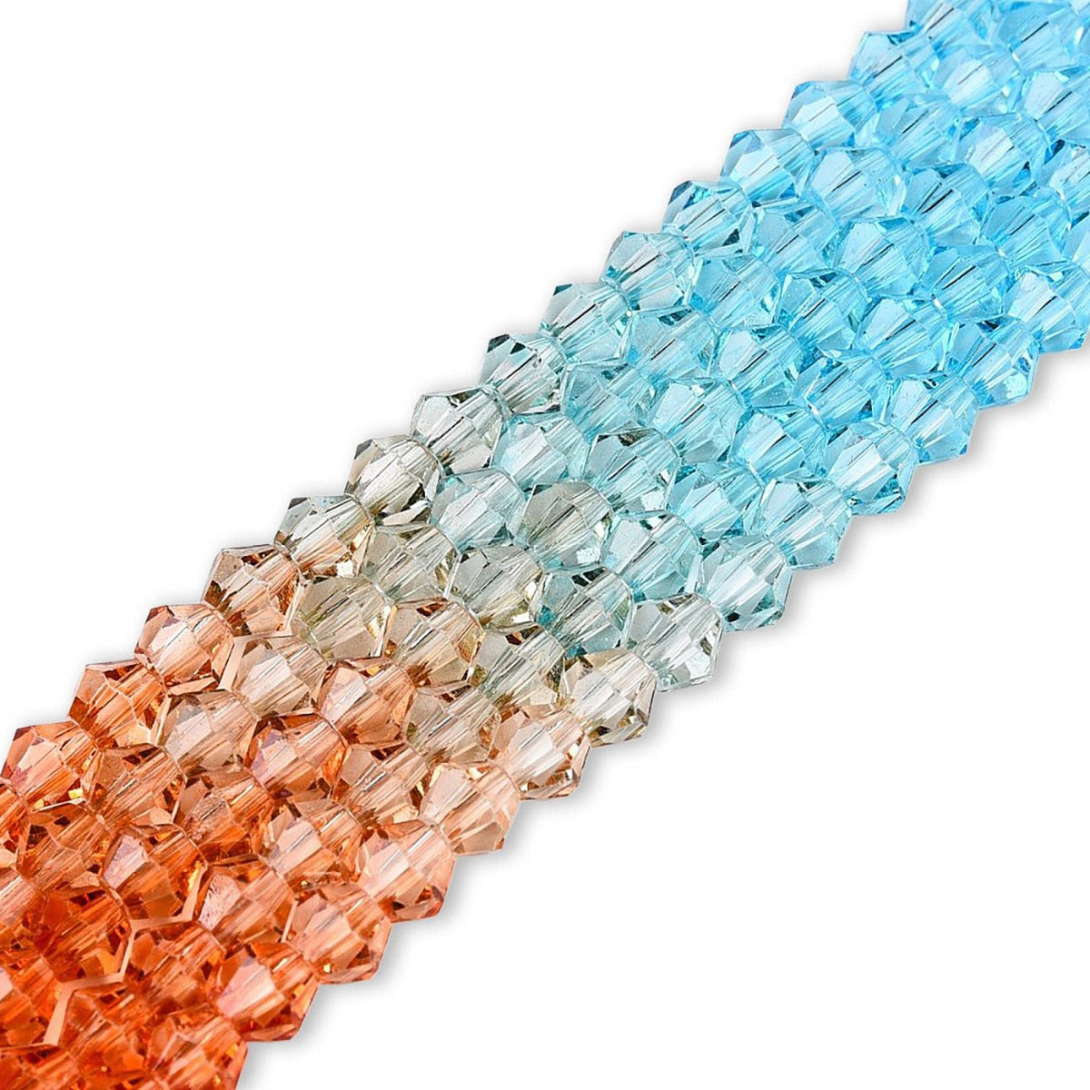 Doppelkegel aus Glas ⋅ 6 mm ⋅ Sunset Lagoon - PerlineBeads SA
