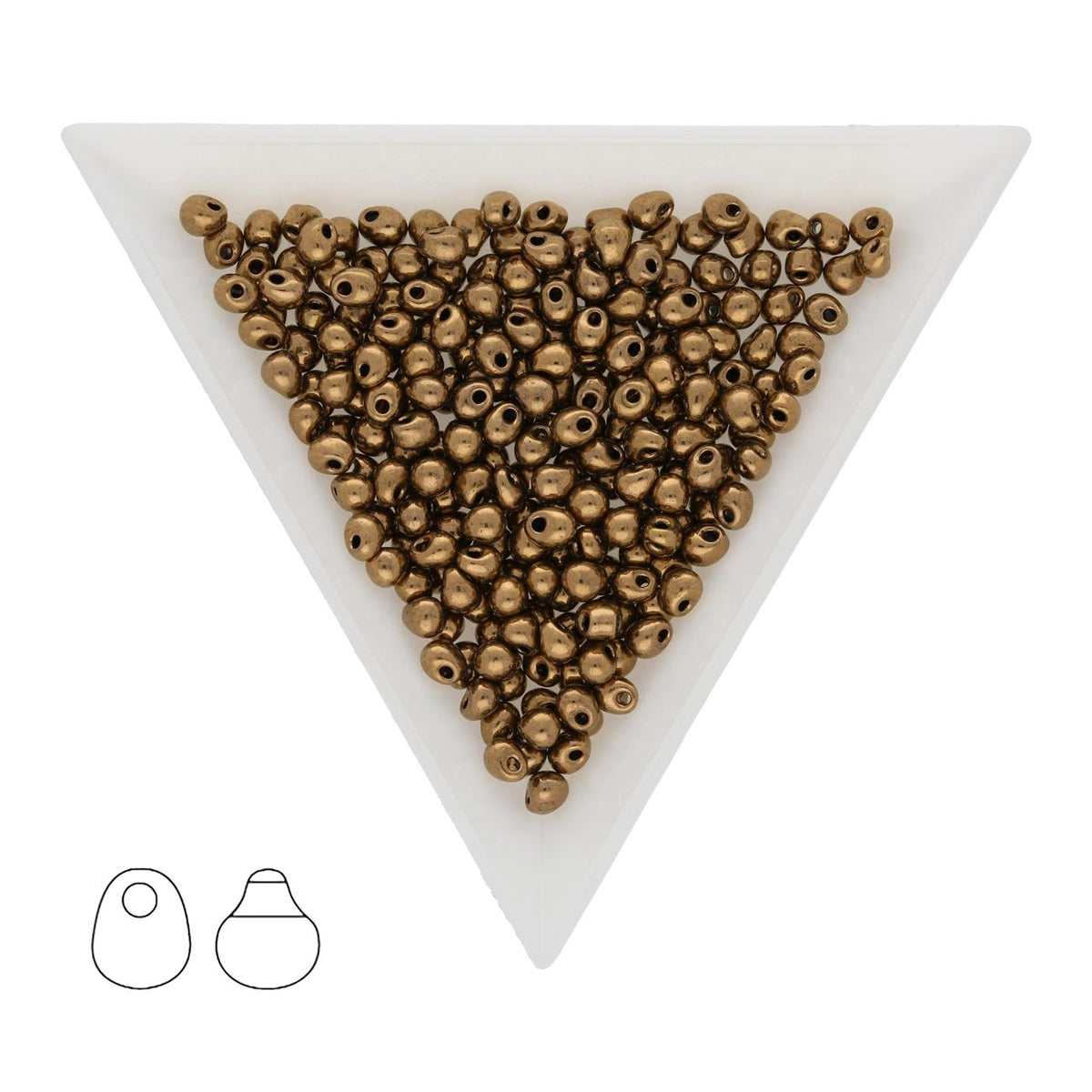 Drop Beads 3,4 mm – Metallic Bronze - PerlineBeads SA