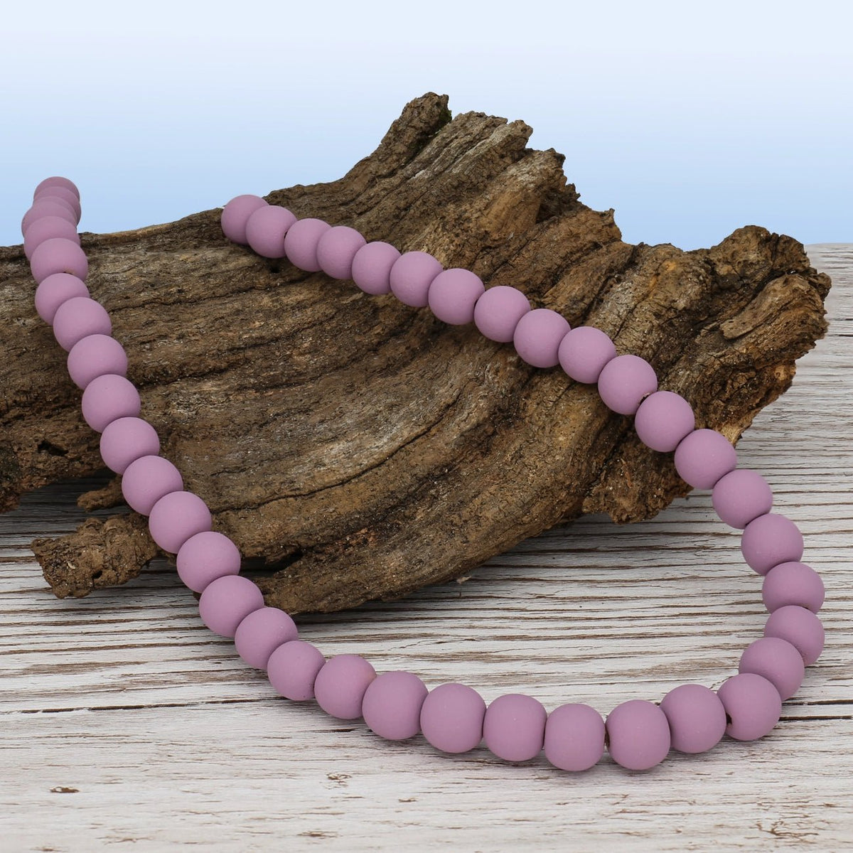 Farbige Holzperlen – ca. Ø 10 mm - Altrosa - PerlineBeads SA