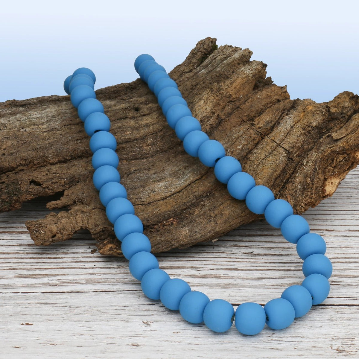 Farbige Holzperlen – ca. Ø 10 mm - Leuchtendes Blau - PerlineBeads SA