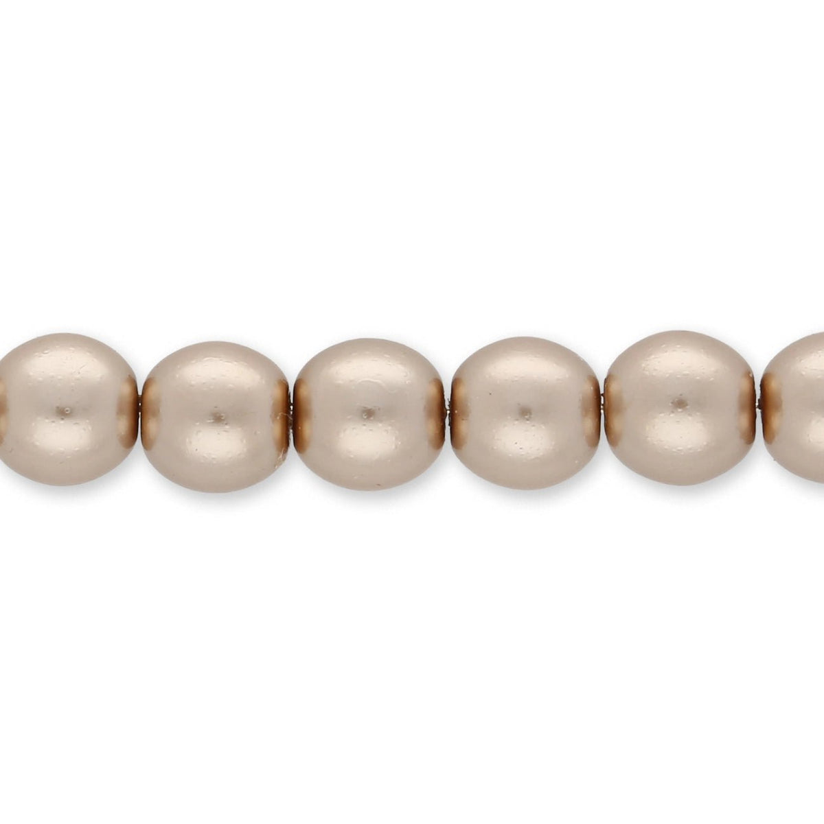 Glasperlen rund - 6 mm - Shiny Beige - PerlineBeads SA