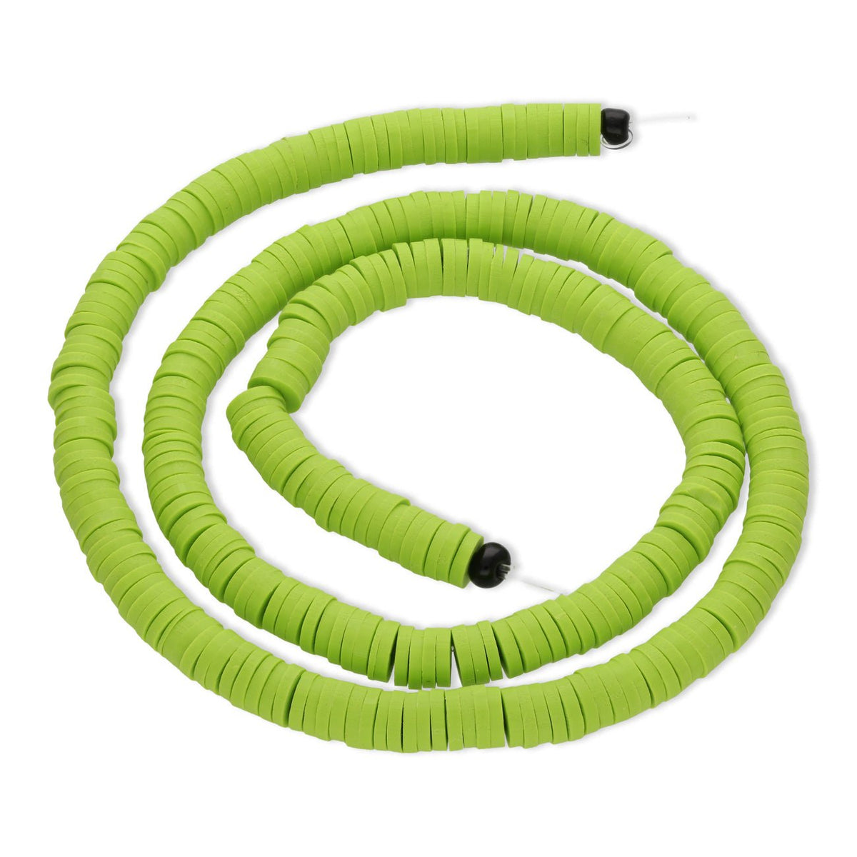Heishi - Perlen aus Polymerpaste 6 mm – Spring Green - PerlineBeads SA