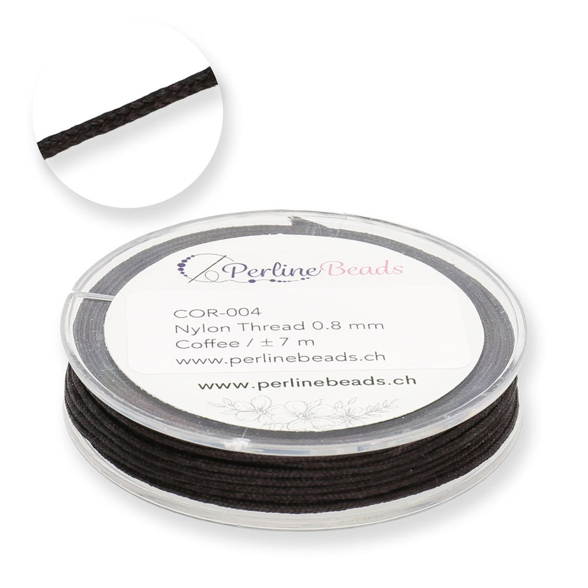 Kordel aus Nylon 0.8 mm - Coffee - PerlineBeads