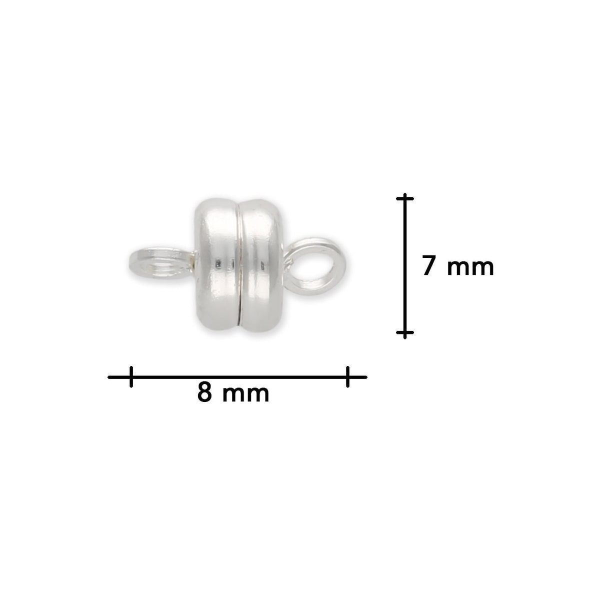 Magnetverschluss - 7 mm – Versilbert - PerlineBeads SA