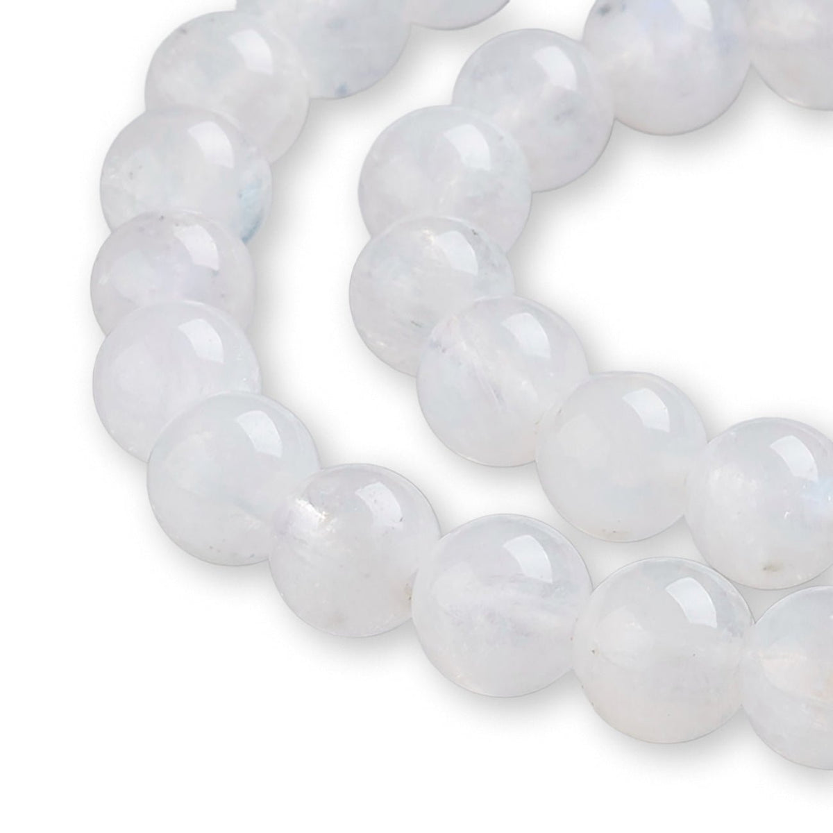 Regenbogen - Mondstein Perlen rund - 6 mm - Weiss - PerlineBeads SA