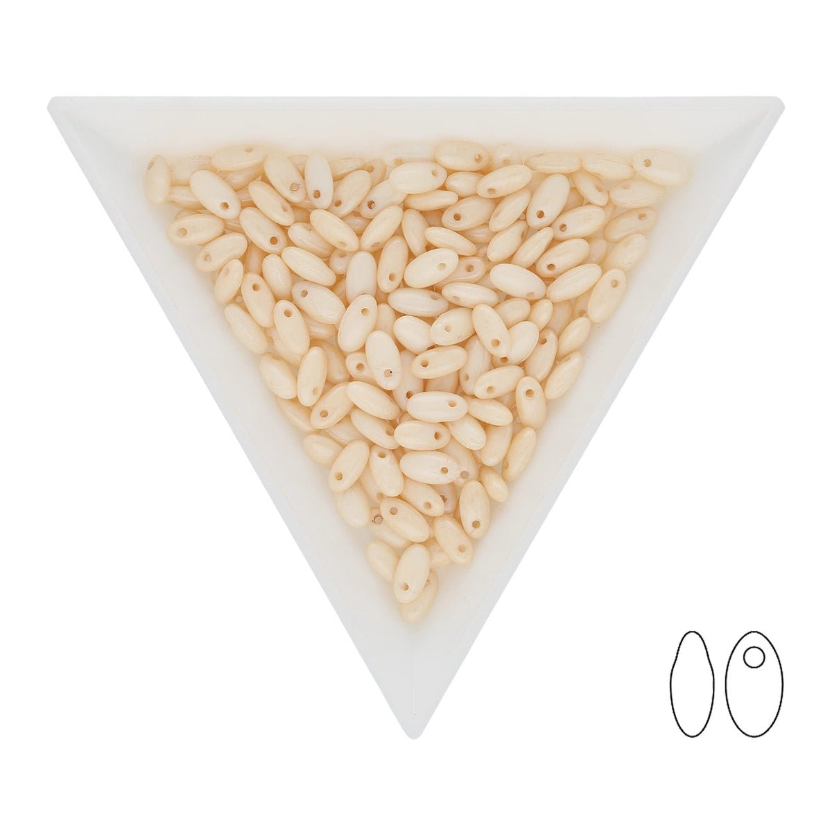 Rizo Glasperlen - 2,5 x 6 mm - Chalk White Champagne Luster - PerlineBeads SA