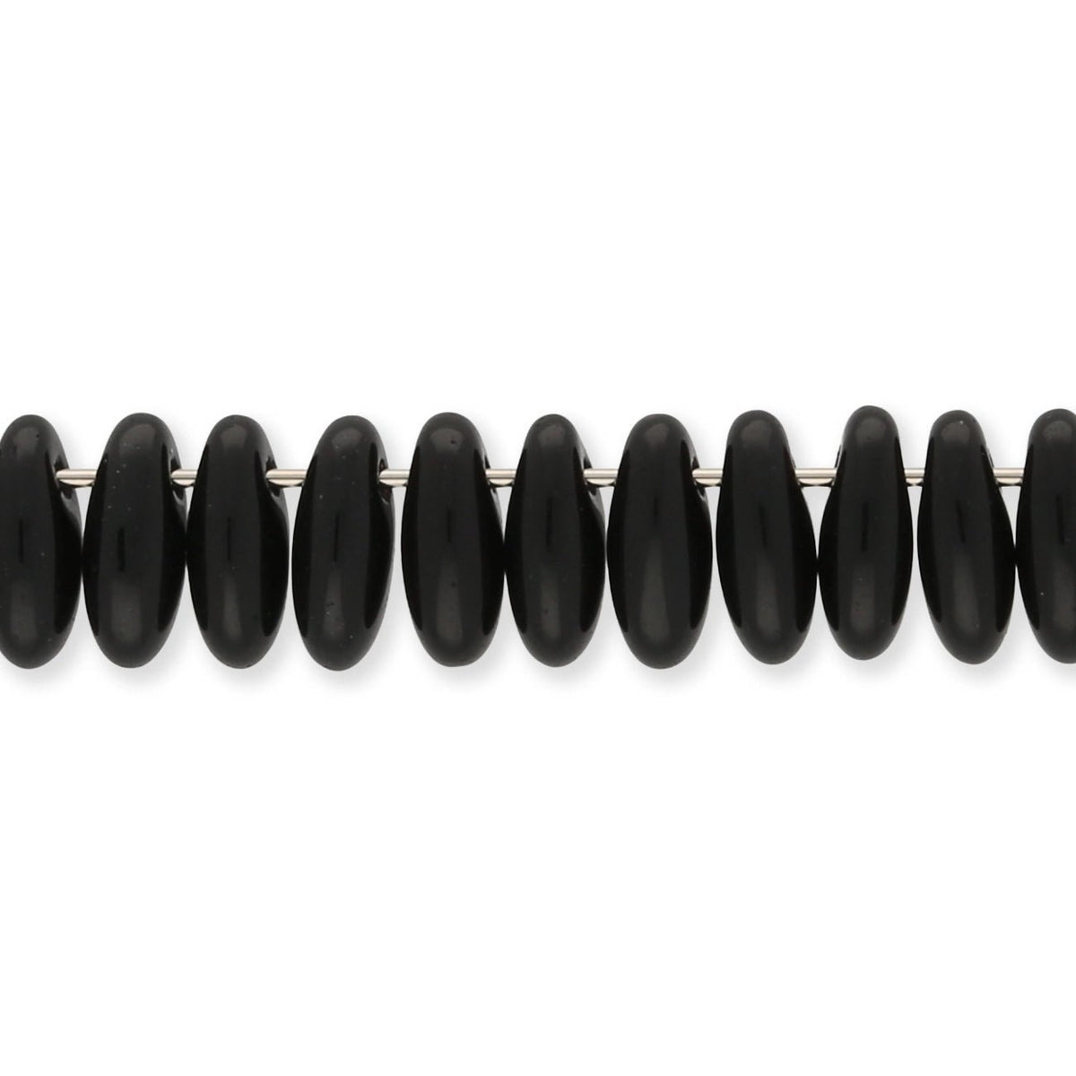 Rizo Glasperlen - 2,5 x 6 mm - Jet - PerlineBeads SA