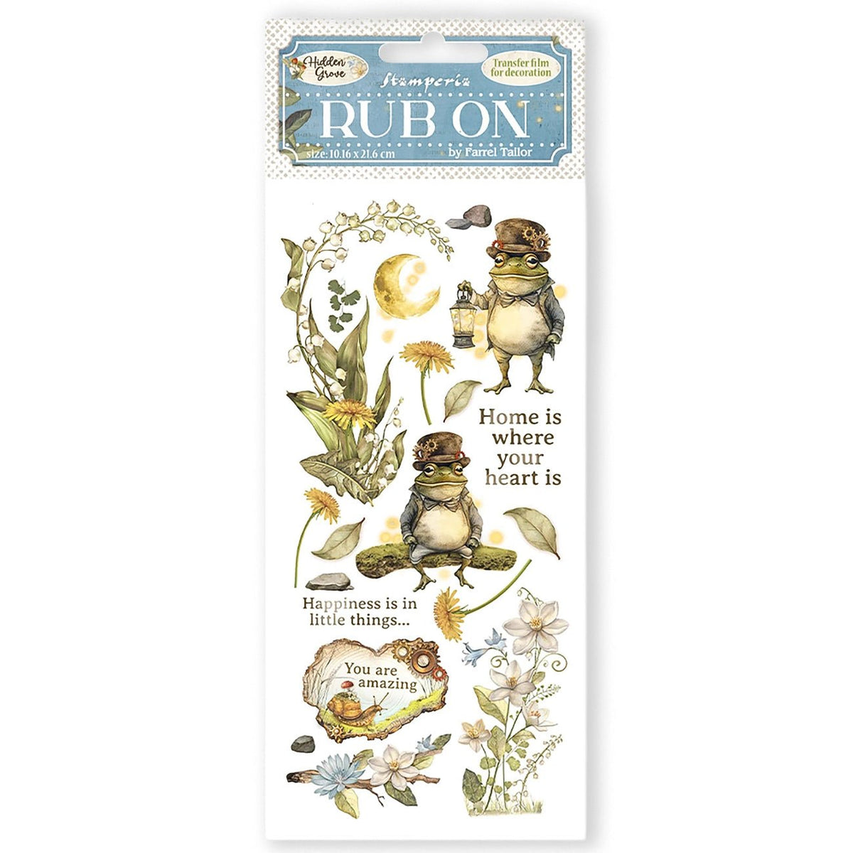 Rub - On Transfer „Hidden Grove Mr. Frog“ | Dekorfolie von Stamperia - PerlineBeads SA