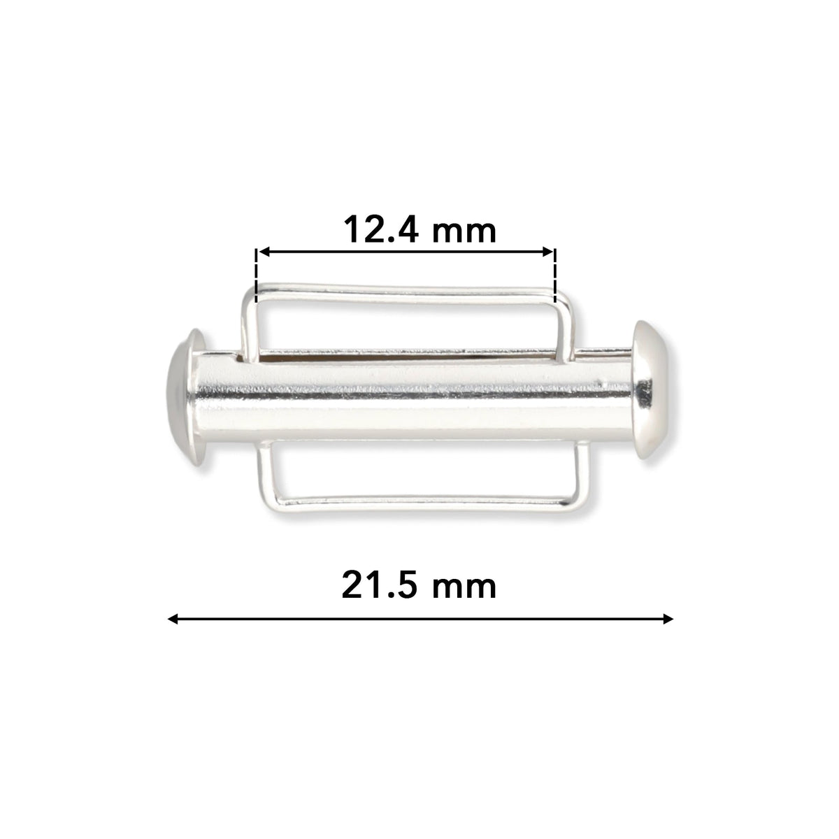 Schiebeverschluss für Webbänder 21,5 mm - versilbert - PerlineBeads SA