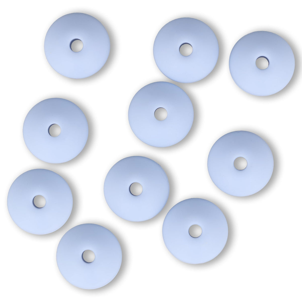 Silikon-Perle Rondelle • Hellblau, 12x6-7mm - PerlineBeads SA