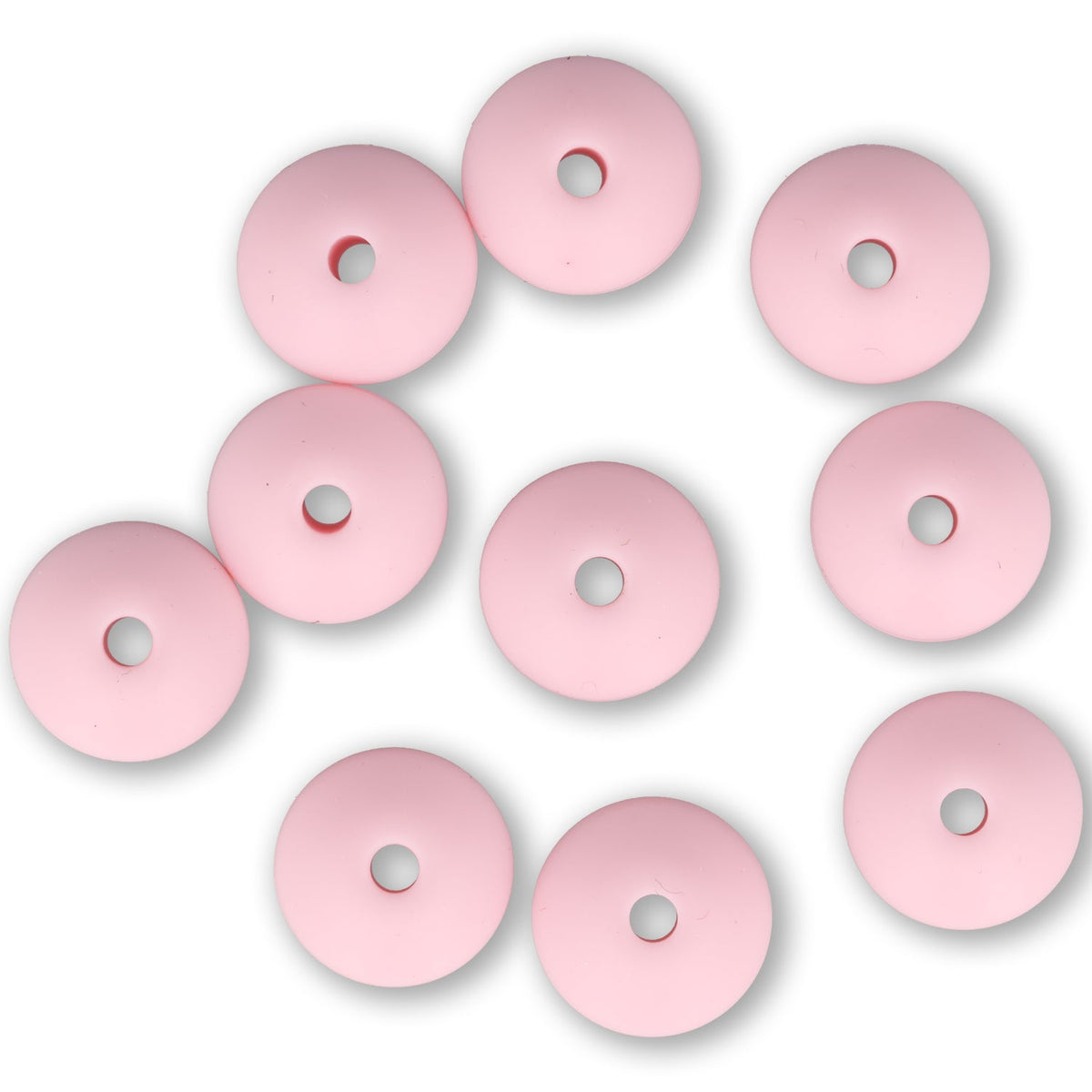 Silikon-Perle Rondelle • Pink, 12x6-7mm - PerlineBeads SA
