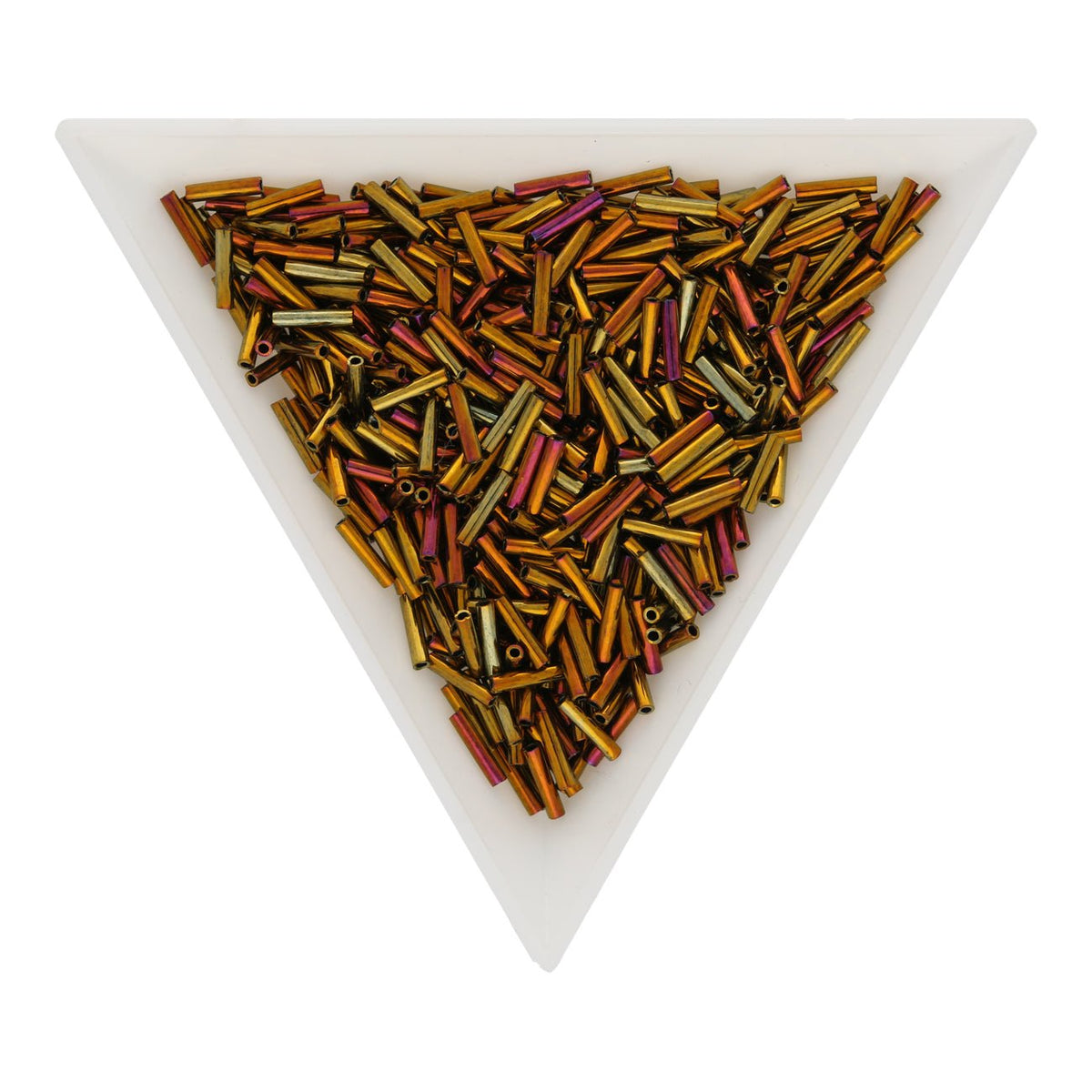 Slender Bugle 6 mm – Metallic Gold Violet - PerlineBeads SA