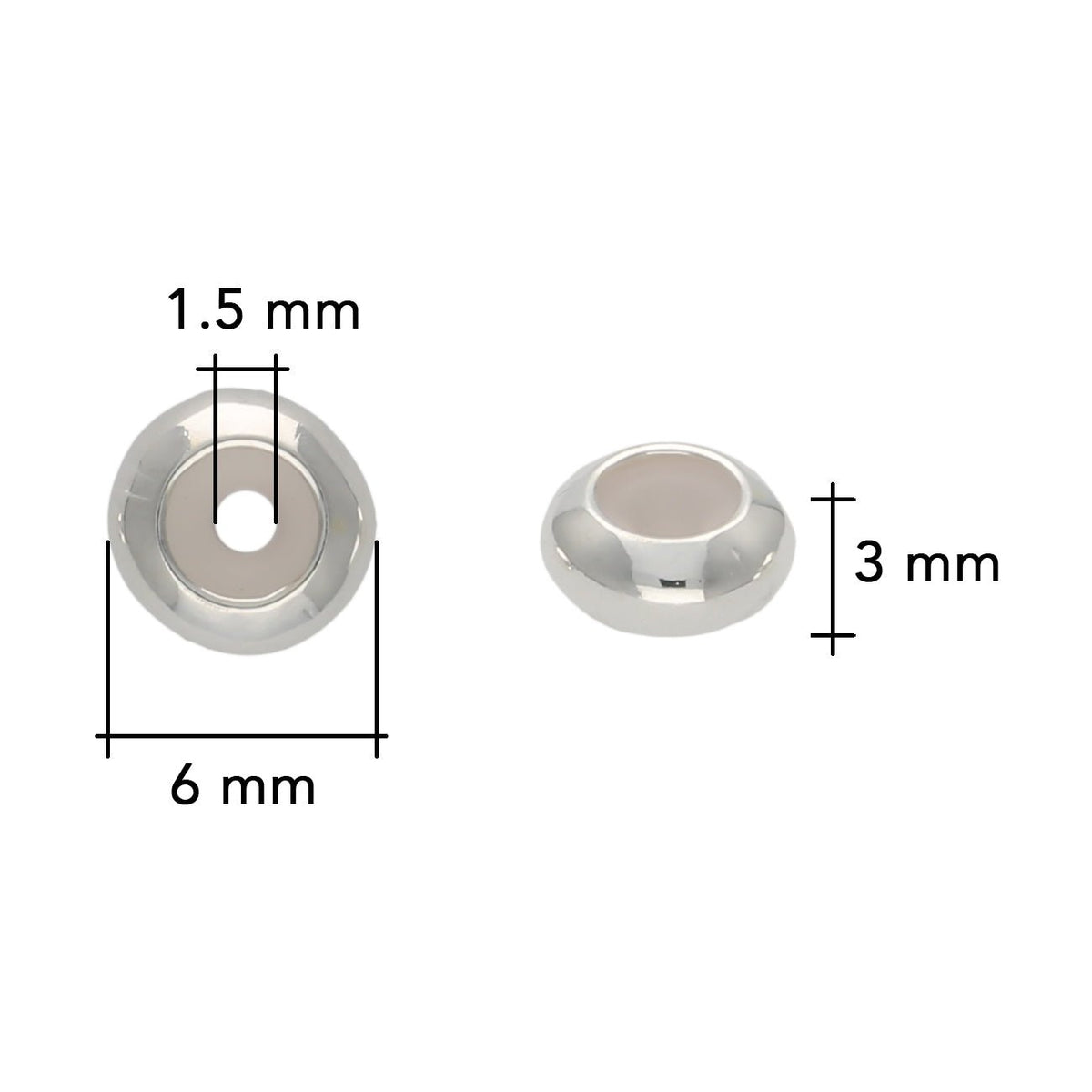 Stopper Perlen - Versilbert - PerlineBeads SA