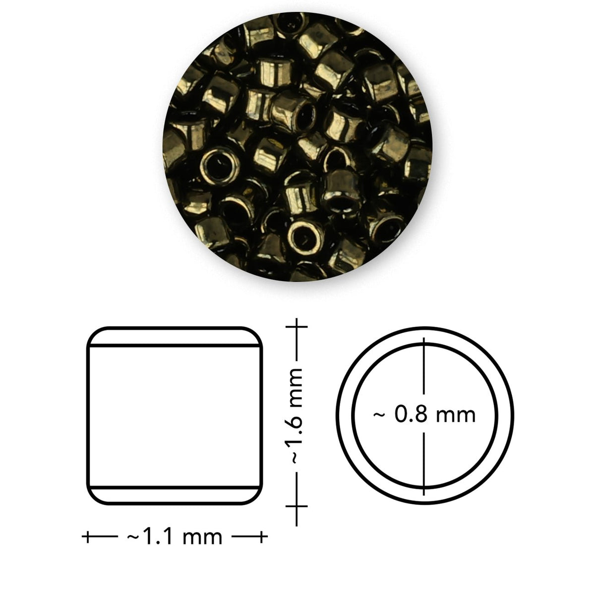 TOHO Aiko - Prairie Green Gold Luster - PerlineBeads SA