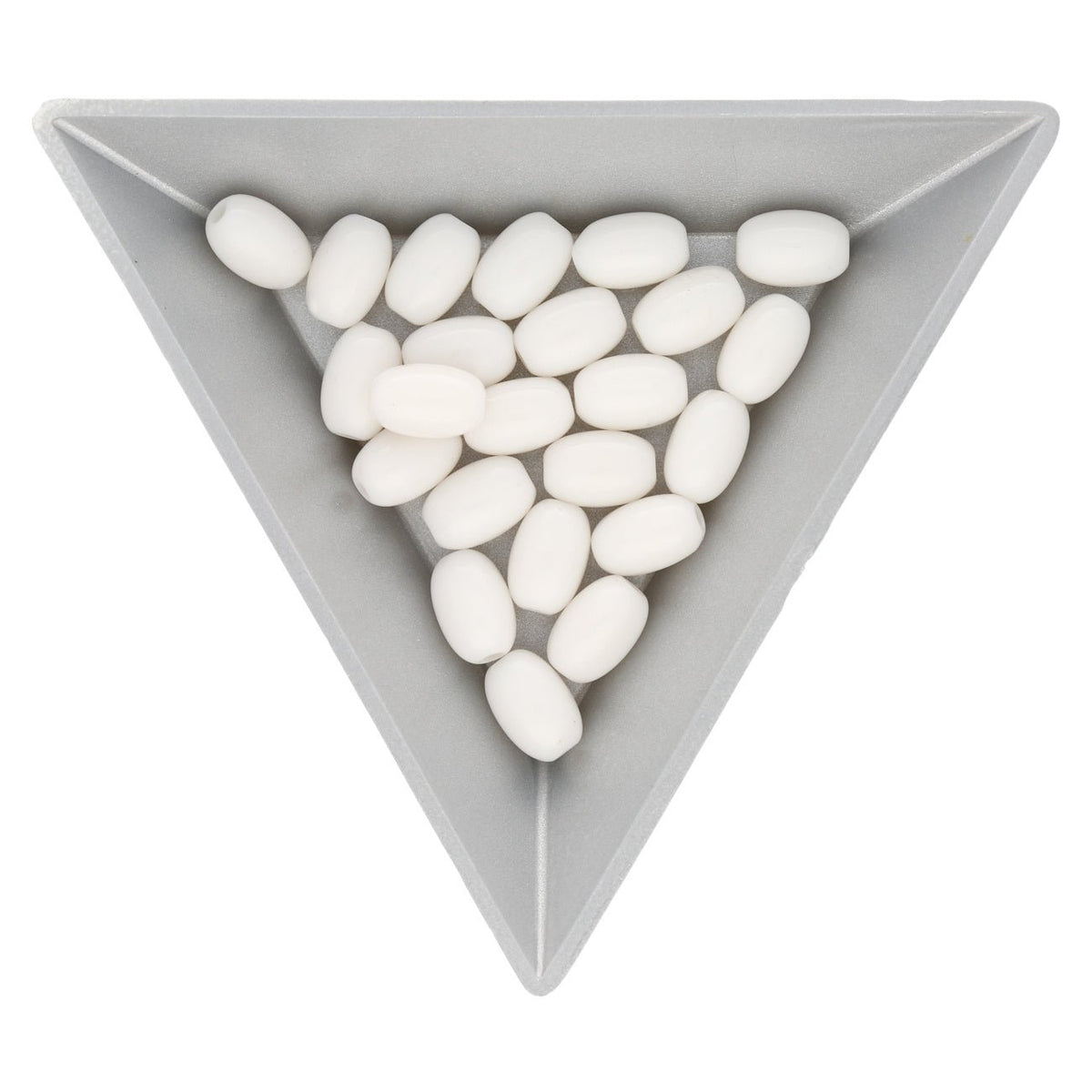 Acryl-Perle oval - weiss - PerlineBeads