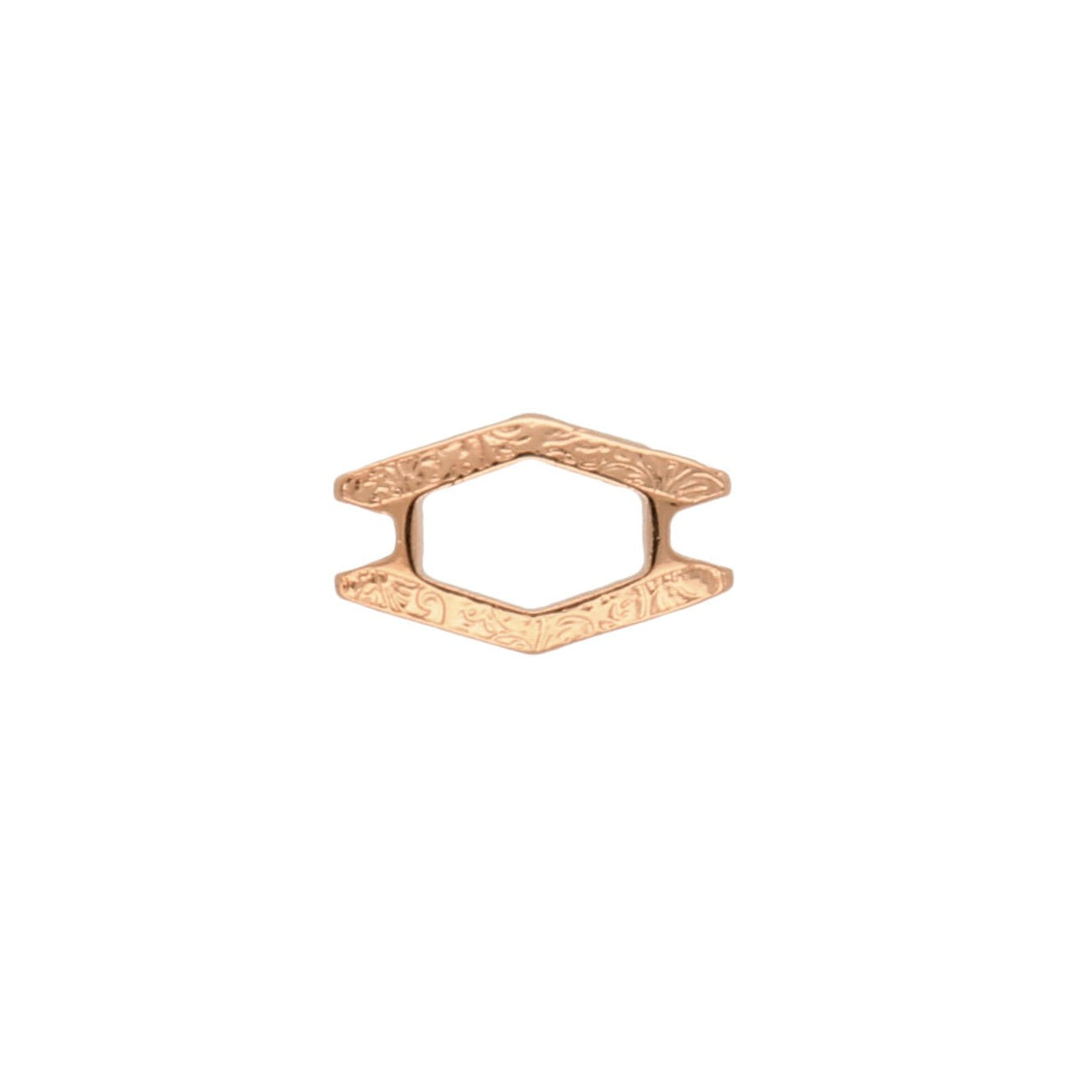 Cymbal™ Alado-SuperDuo Bead Connector - Rose Gold Plate - PerlineBeads