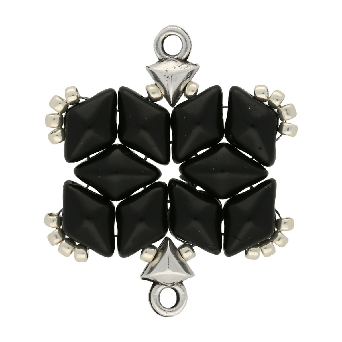 Cymbal™ Kleftiko-GemDuo Bead Ending - Antique Silver Plate - PerlineBeads