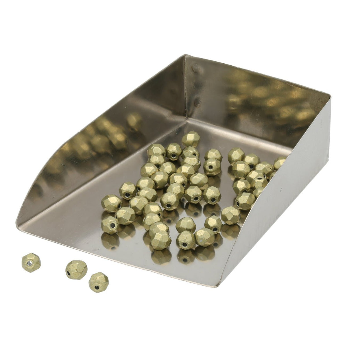 Fire polished 4 mm Glasperlen - Saturated Metallic Limelight - PerlineBeads