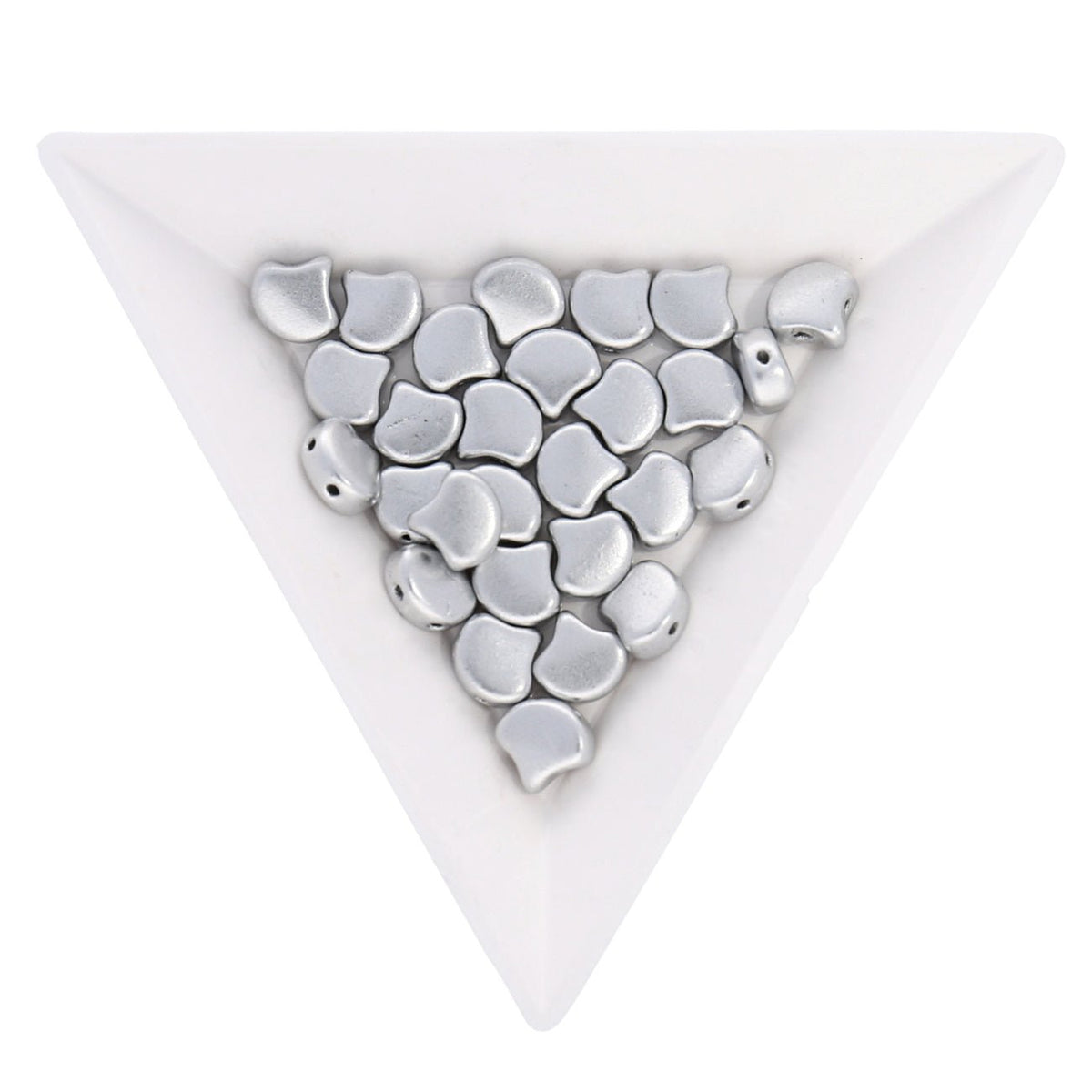 Ginko Leaf Bead - Matte - Metallic Silver - PerlineBeads