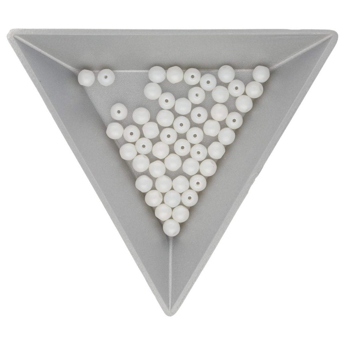 Glasperlen rund - 4 mm - Powdery Pastel White - PerlineBeads