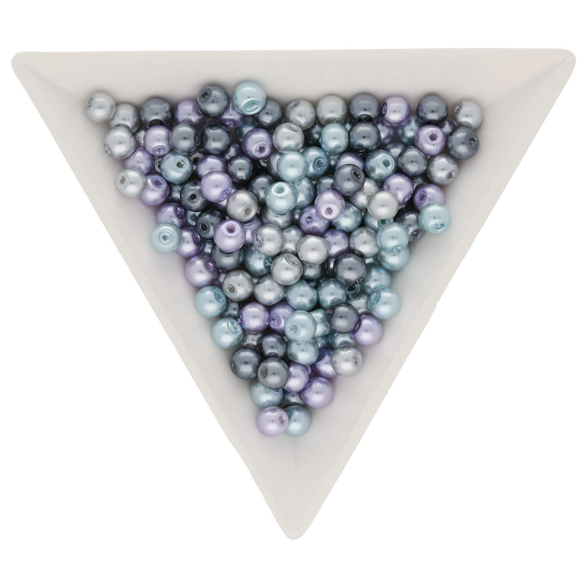 Glasperlen rund - 4 mm - Silver-Grey Mix - PerlineBeads