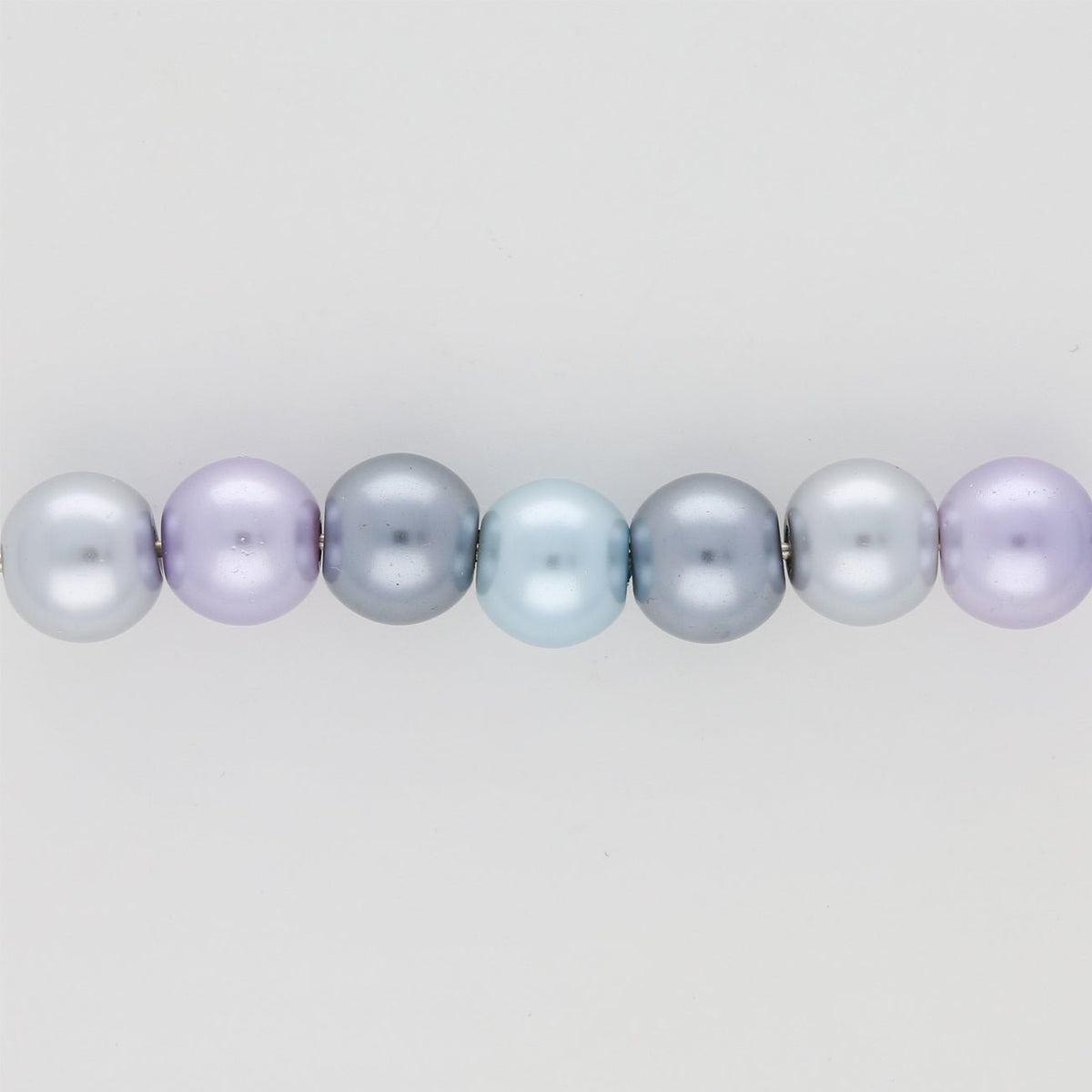 Glasperlen rund - 8 mm - Silver-Grey Mix - PerlineBeads