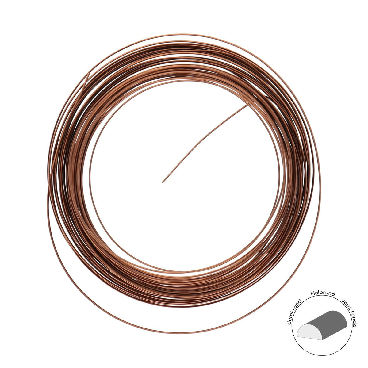 Kupferdraht Halbrund: Wire Elements™ – 18 Gauge – Antique Copper Tarnish Resistant - PerlineBeads
