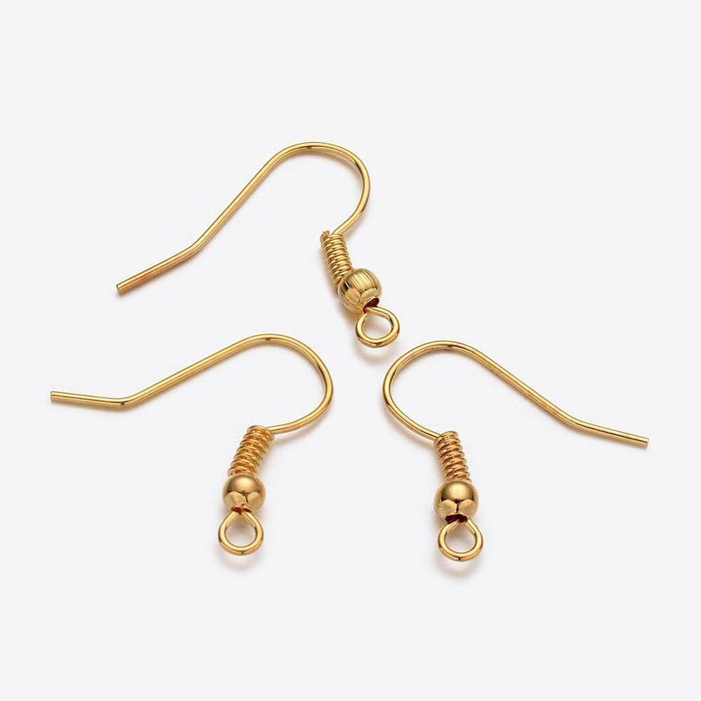 Ohrbügel für Ohrringe mit Kugel – Farbe Gold - PerlineBeads