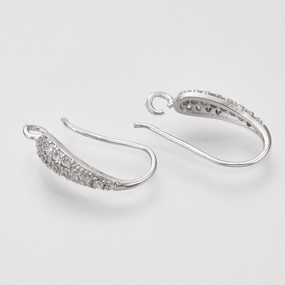Ohrhaken Micro Pavé Cubic Zirconia – Farbe Silber - PerlineBeads