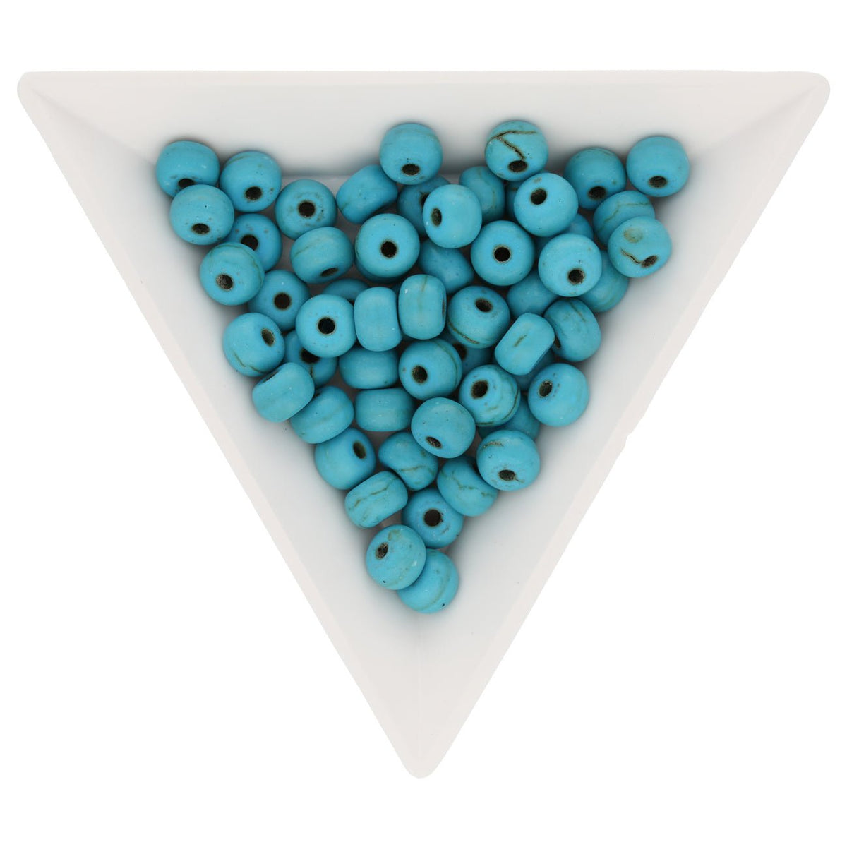 Perle aus synthetischem Türkis - rund – 6x4 mm (ca. 95 Stk.) - PerlineBeads