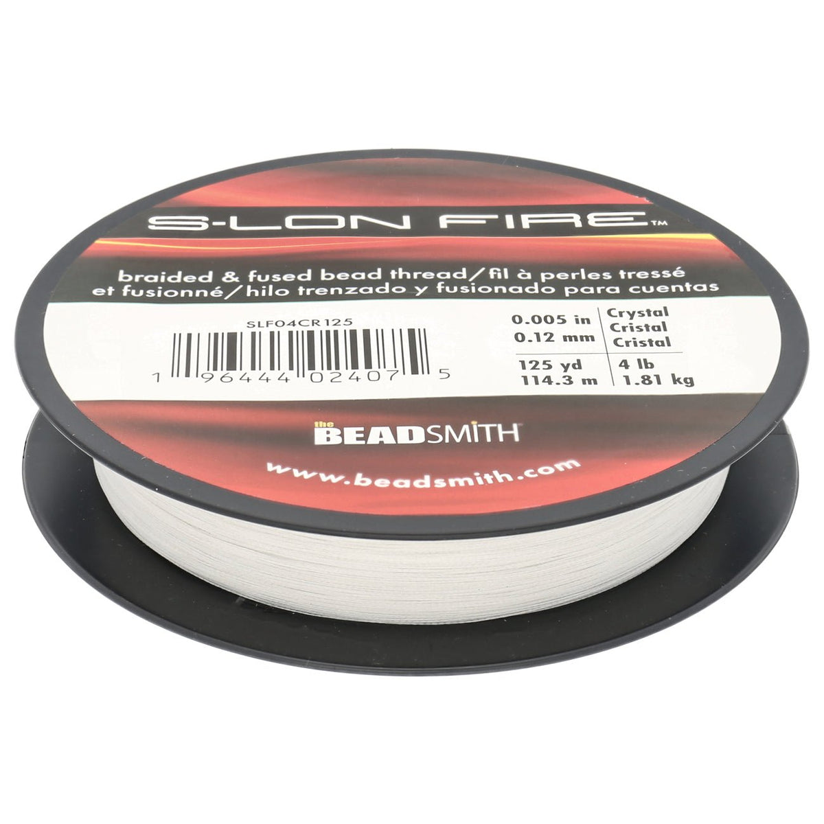 Perlenfaden S-Lon Fire 4lb - Crystal (114,3 m) - PerlineBeads