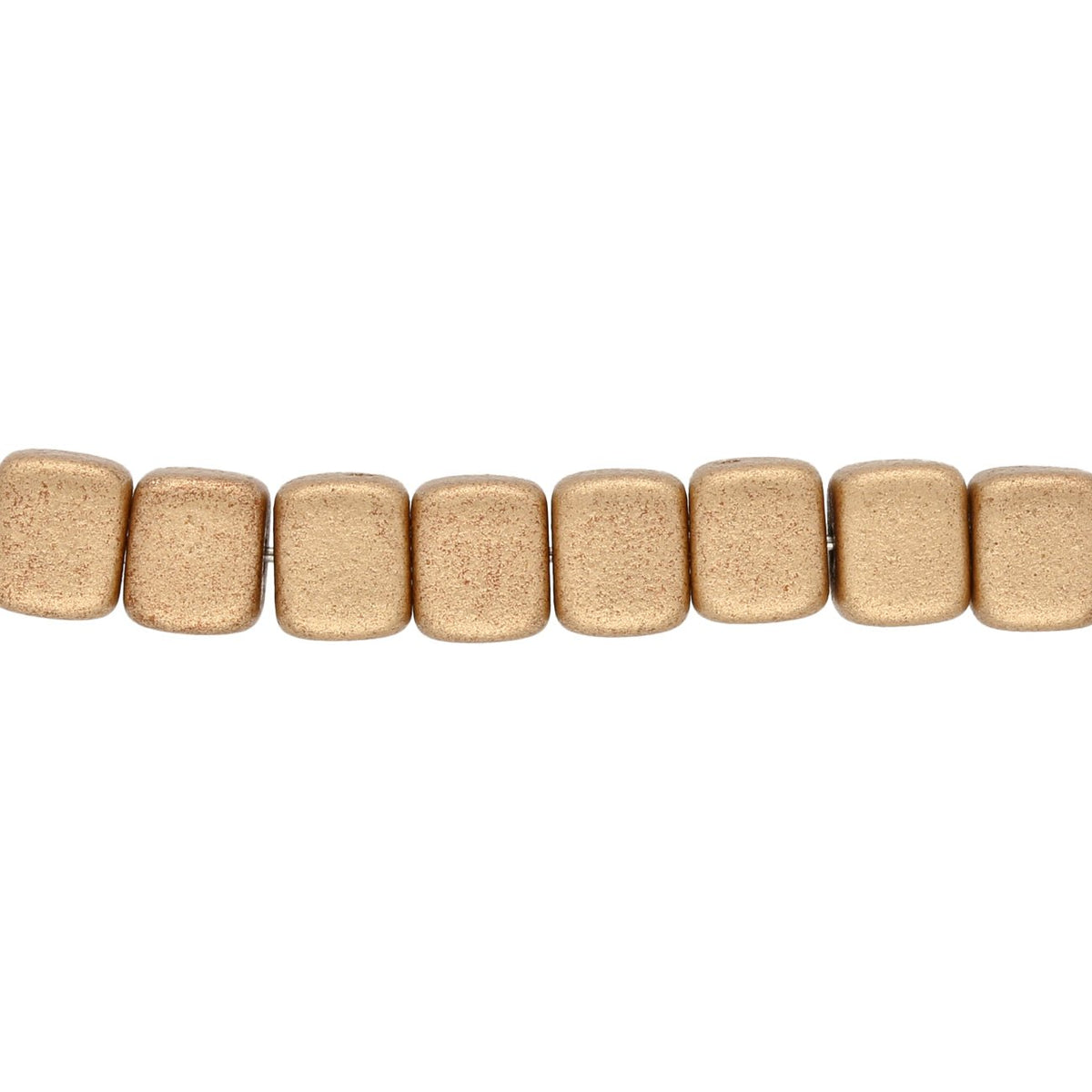 Recycelte Glasperlen "Cubes" - Matt Gold - PerlineBeads