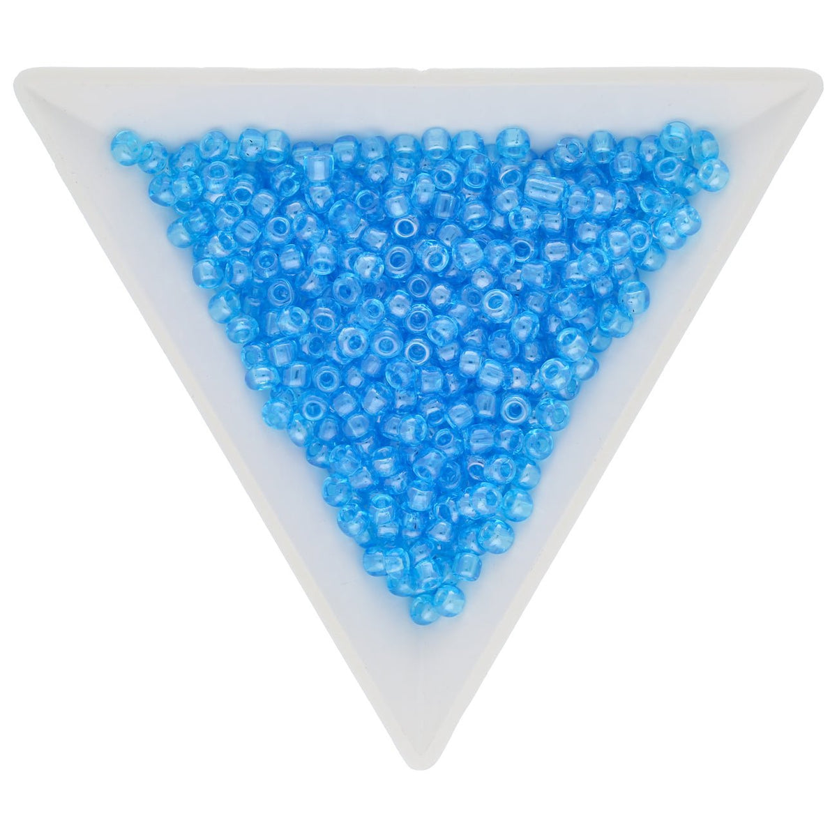 Rocailles Glasperlen 3 mm unregelmässige Grösse – Transparent Lustered Deep Sky - PerlineBeads
