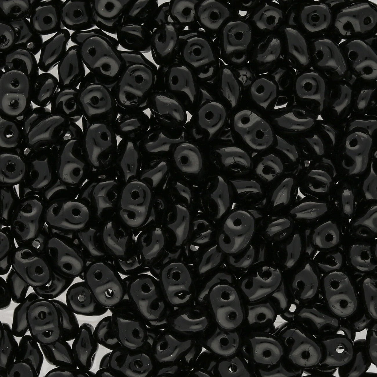 SuperDuo 2,5 x 5 mm - Jet - PerlineBeads