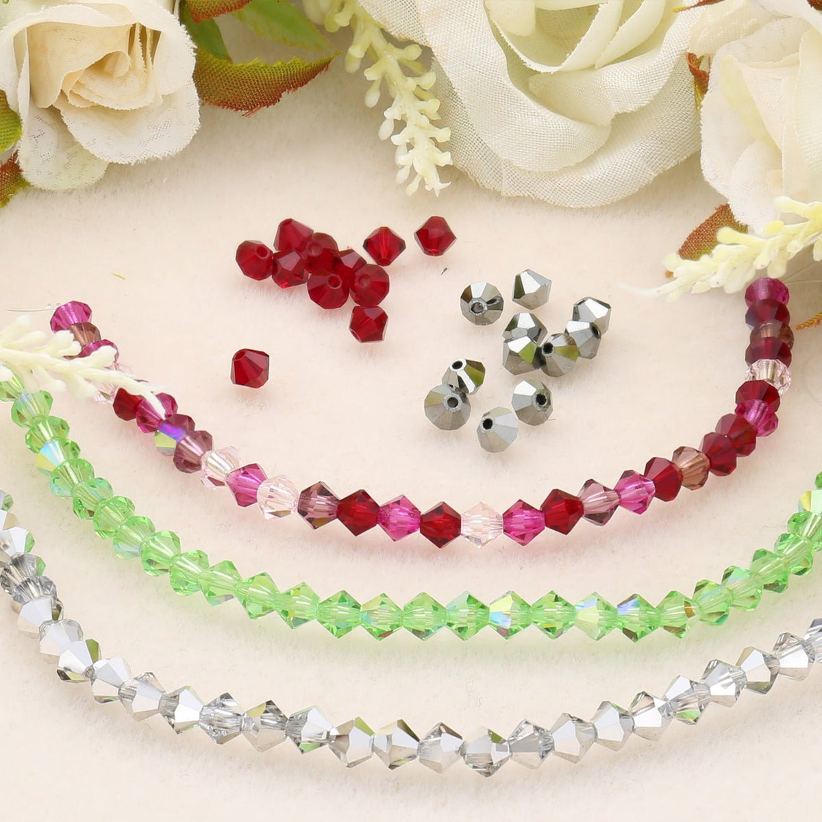 Doppelkgegel-Perlen - 4 mm - PerlineBeads