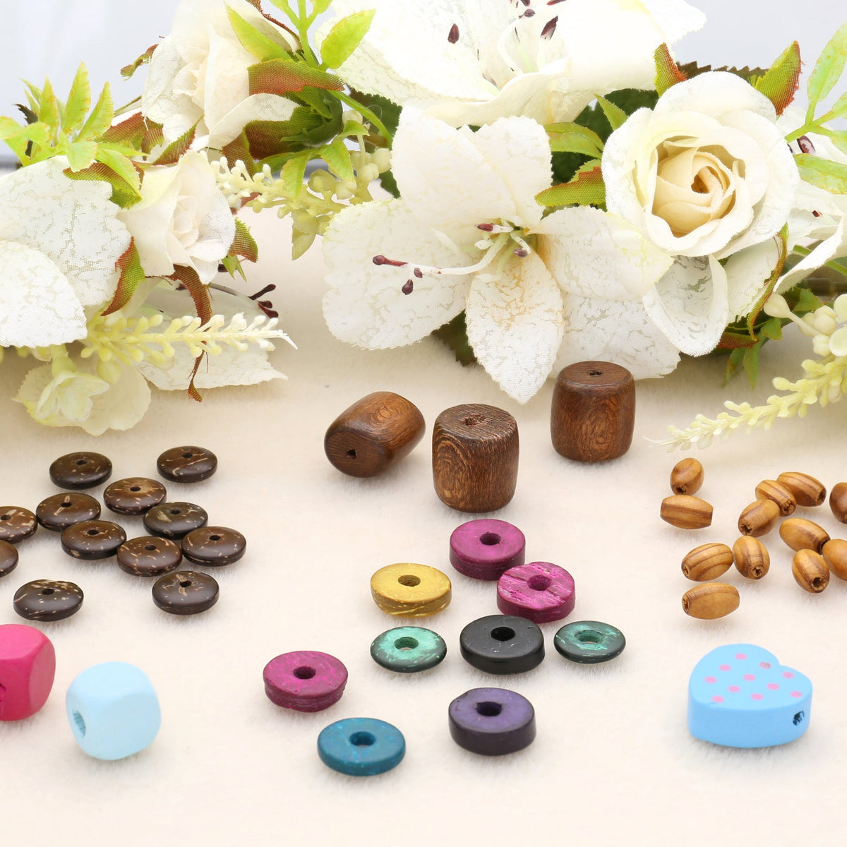 Holzperlen - verschiedene Formen - PerlineBeads