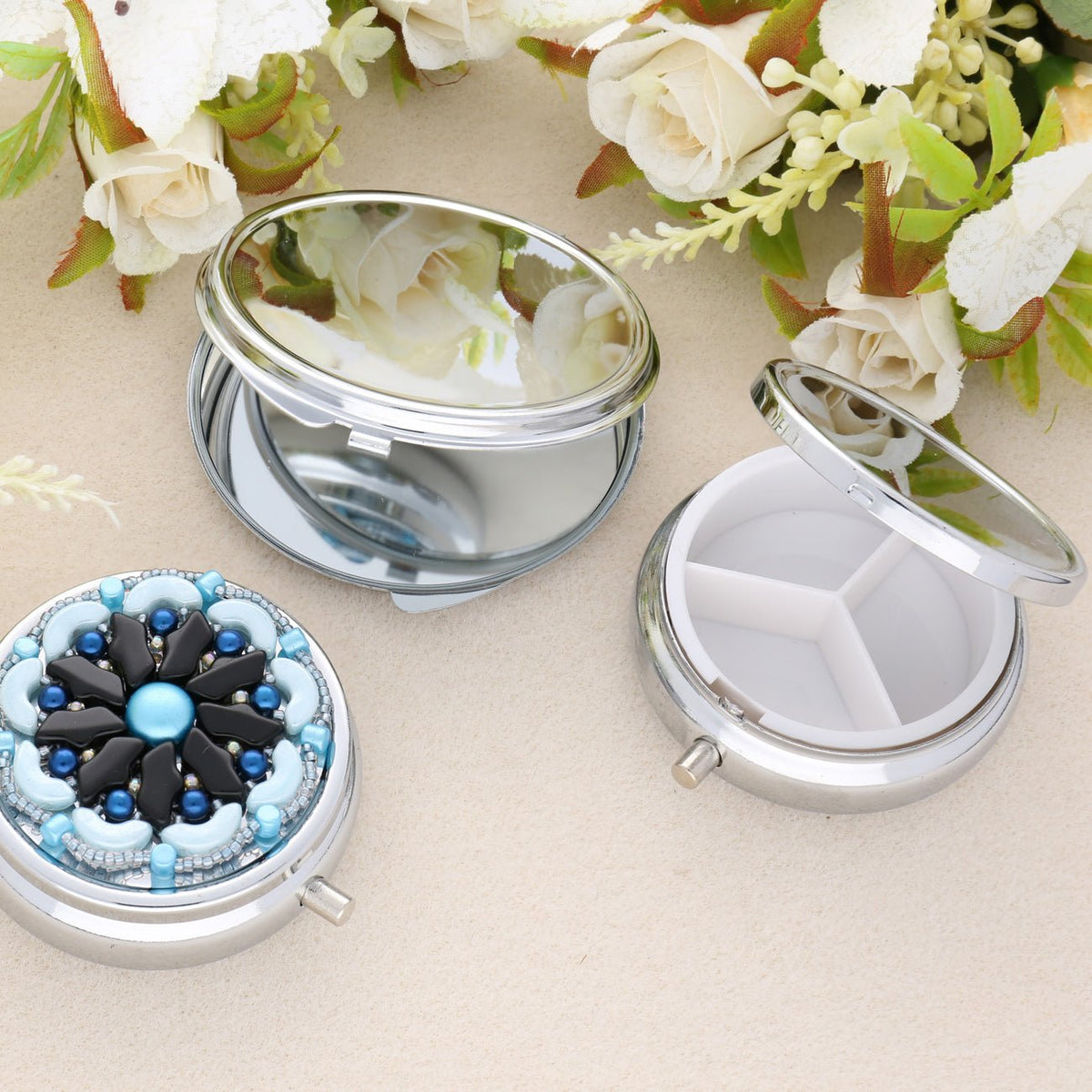 Pillendosen, Taschenspiegel - PerlineBeads