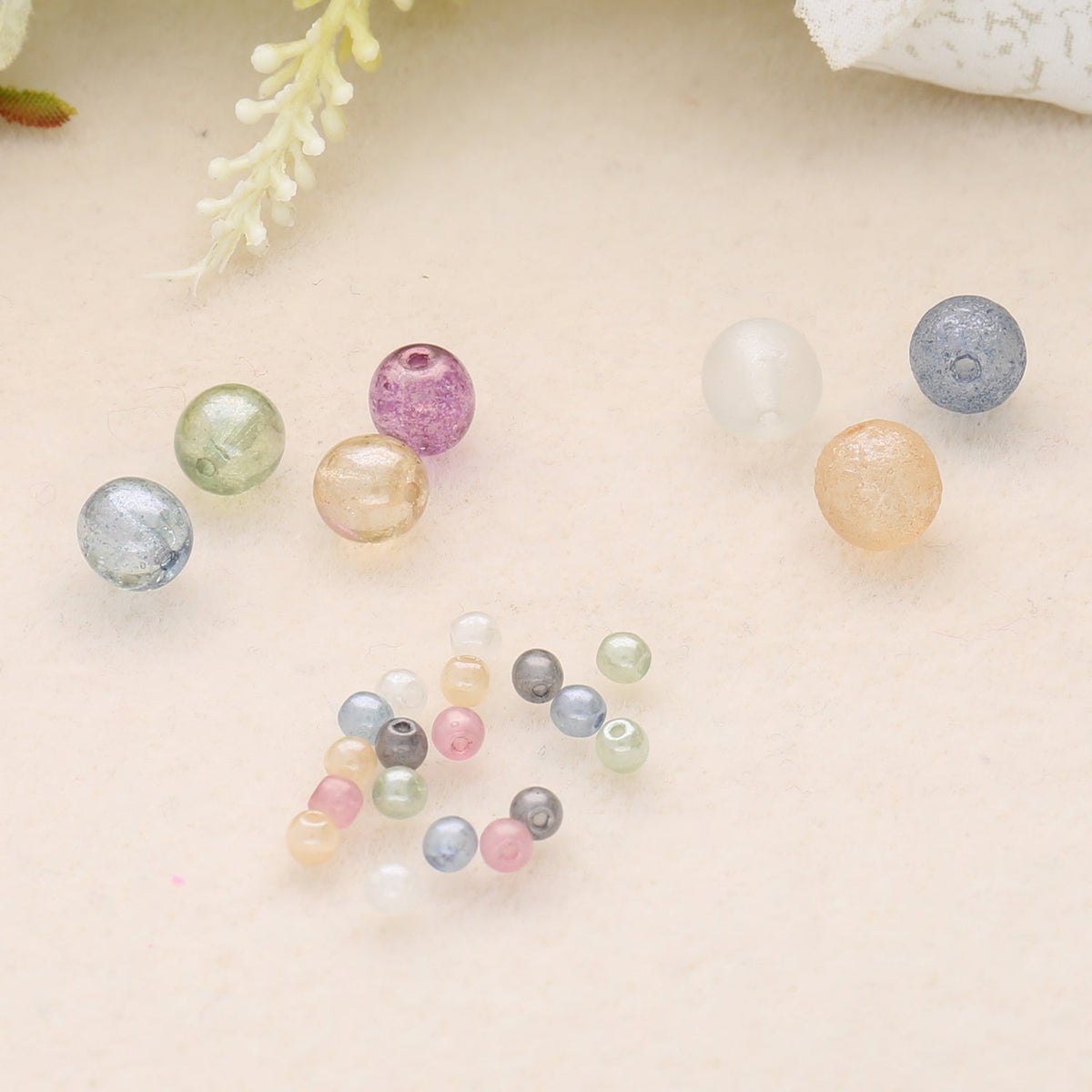Recycelte Glasperlen - rund - PerlineBeads