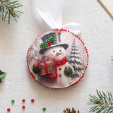 Perlen-Stickset Weihnachtsanhänger • Weihnachtsmann & Schneemann