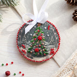 Kit broderie de perles suspension de Noël • Renne & sapin de Noël