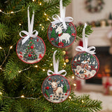 Kit broderie de perles suspension de Noël • Renne & sapin de Noël