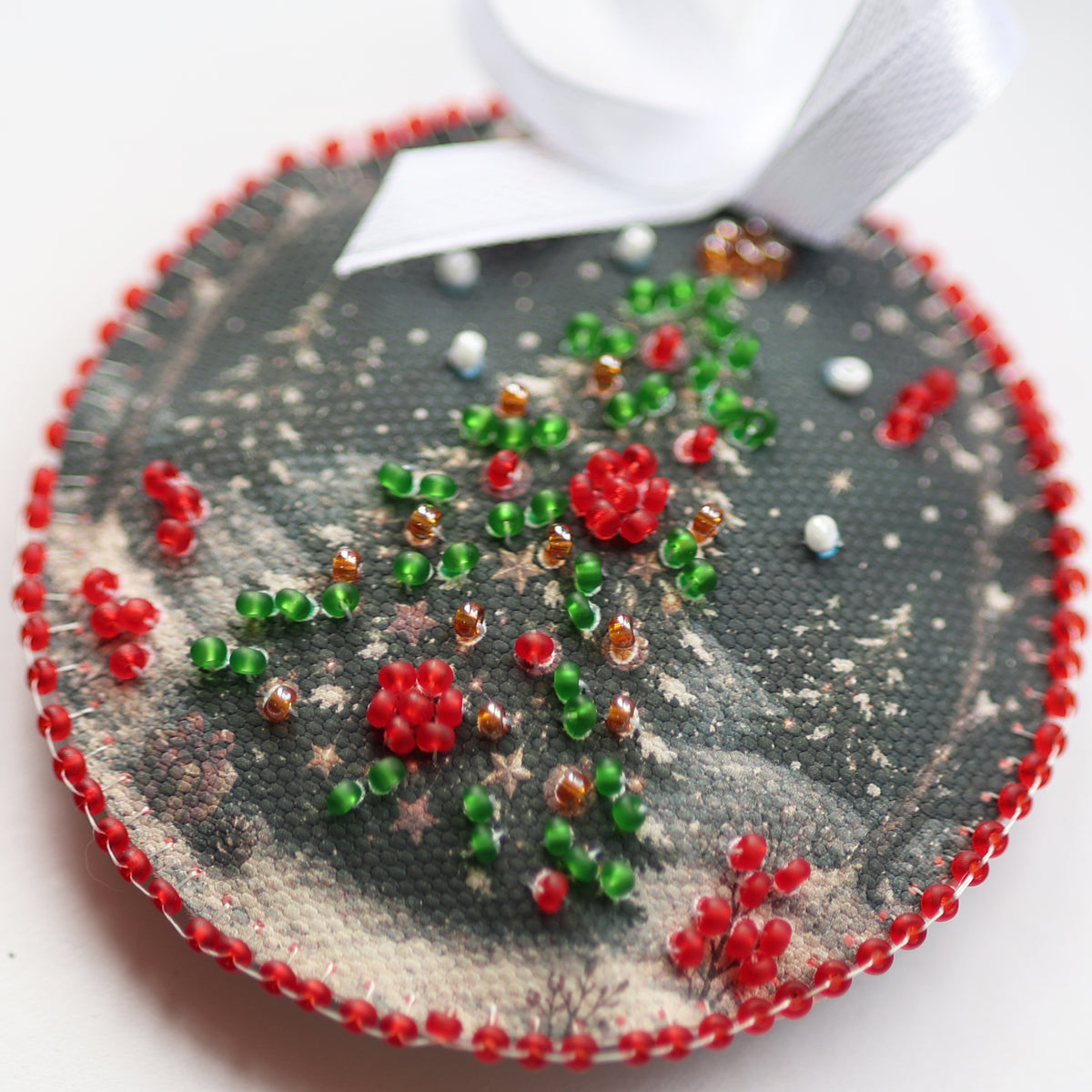 Kit broderie de perles suspension de Noël • Renne & sapin de Noël