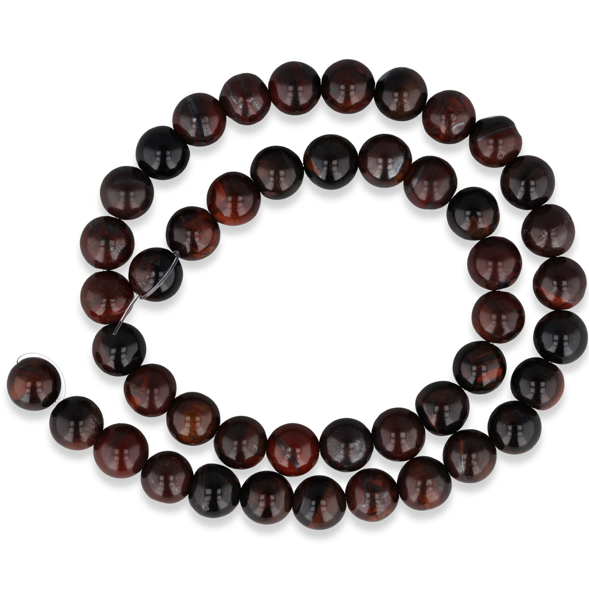 Perles d’œil de tigre rouge · rondes · 8 mm