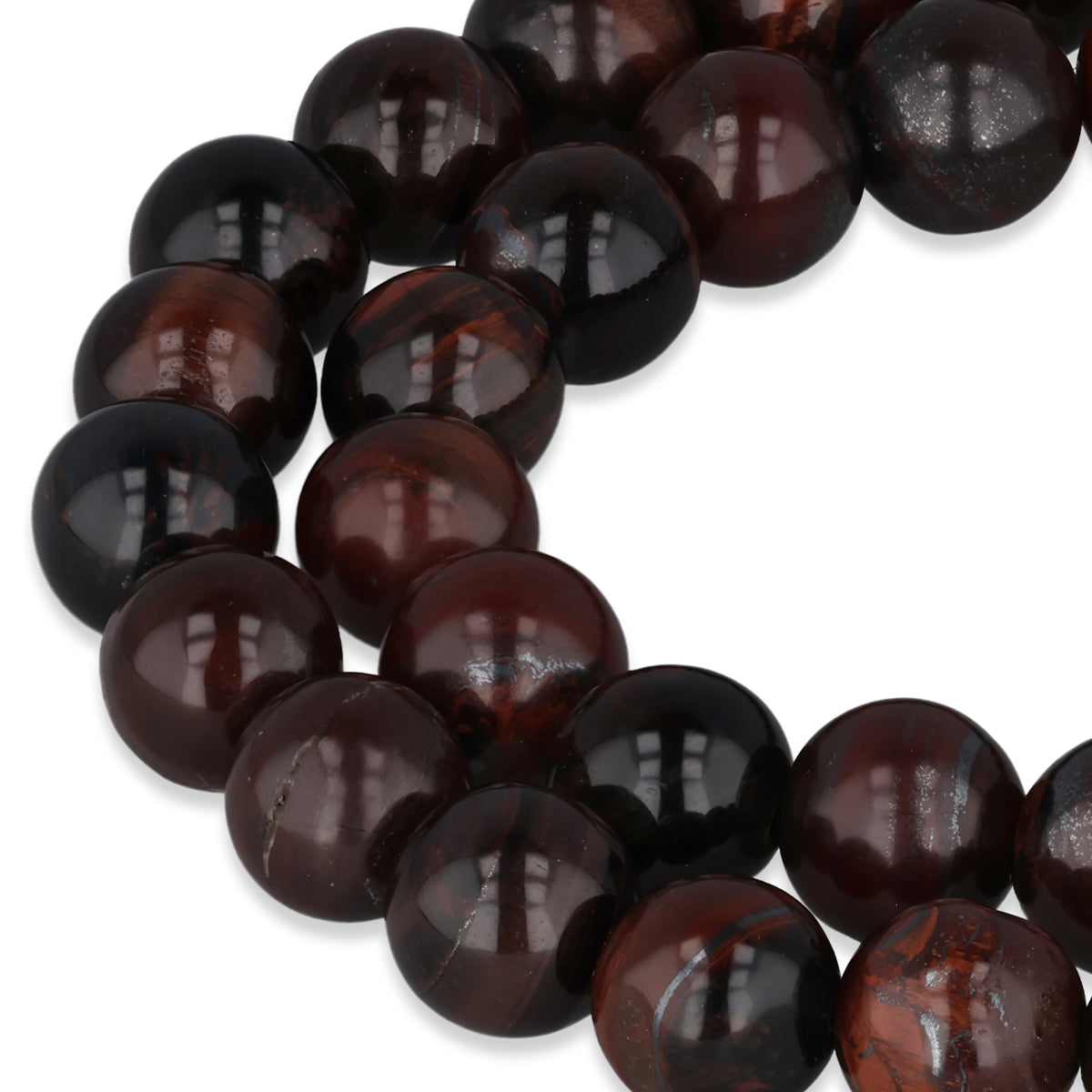 Perles d’œil de tigre rouge · rondes · 8 mm